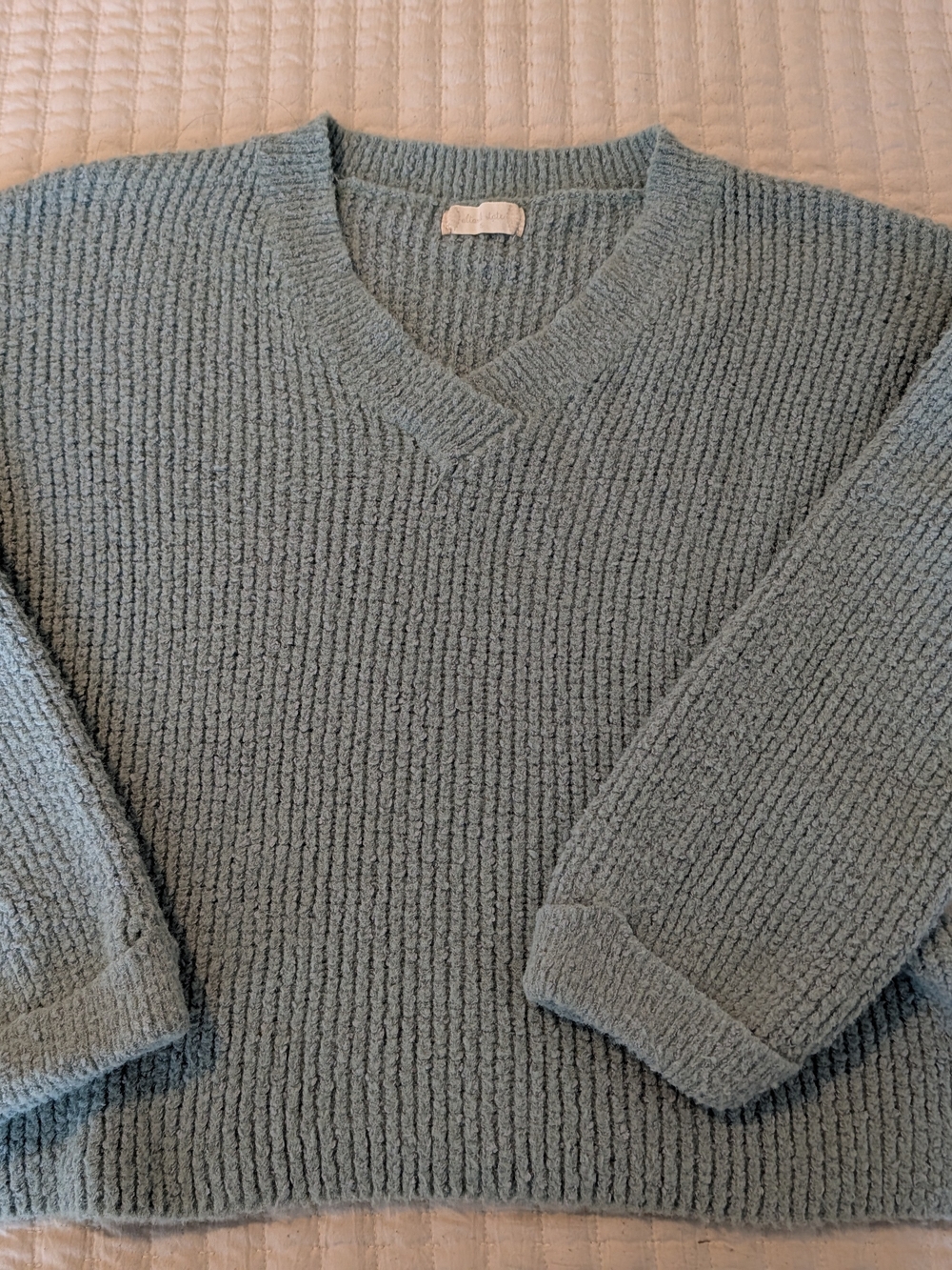 Altar'd State Sage Green Crewneck Textured Sweater